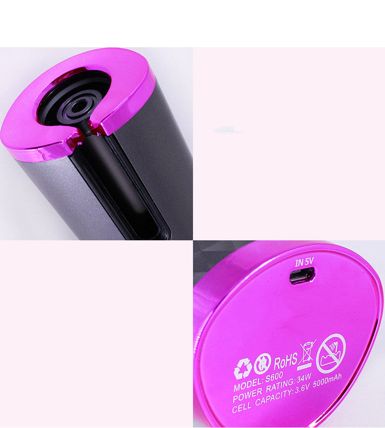 Rizador de pelo automático y portátil recargable para mujer.