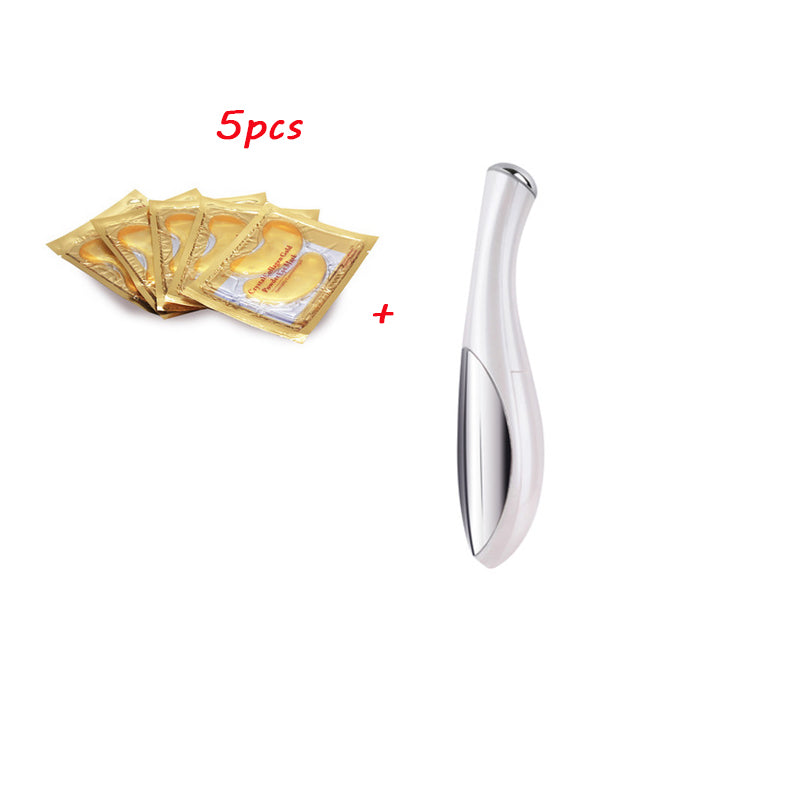 Mascarilla de colágeno con cristal dorado para ojos.