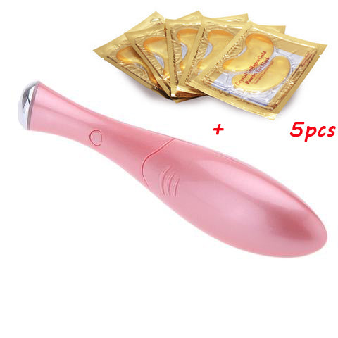 Mascarilla de colágeno con cristal dorado para ojos.