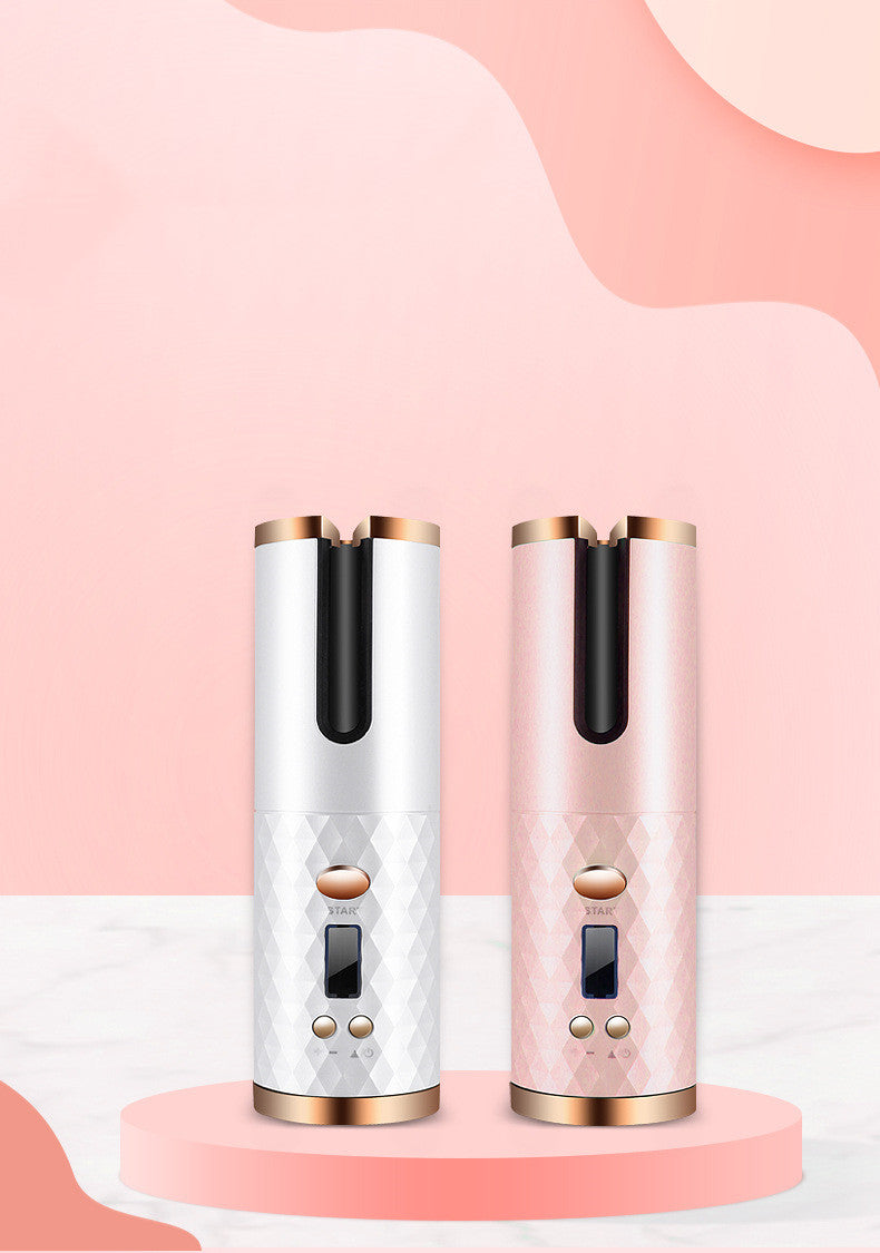 Rizador de pelo automático y portátil recargable para mujer.