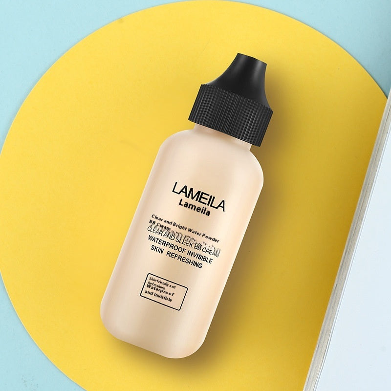 Base líquida en frasco pequeño para mujer, de larga duración, hidratante, con control de grasa y efecto corrector tipo BB cream.