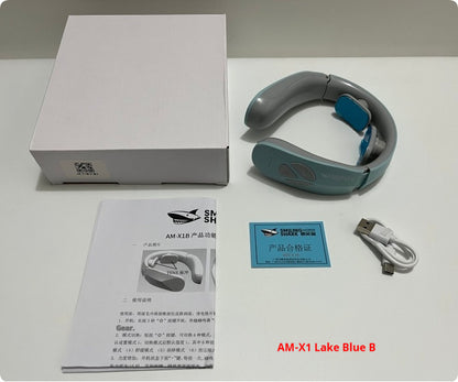 Masajeador eléctrico para el cuello con pulso EMS, recargable por USB, terapia de tracción cervical, estimulador de masaje para aliviar el dolor con función de calentamiento.