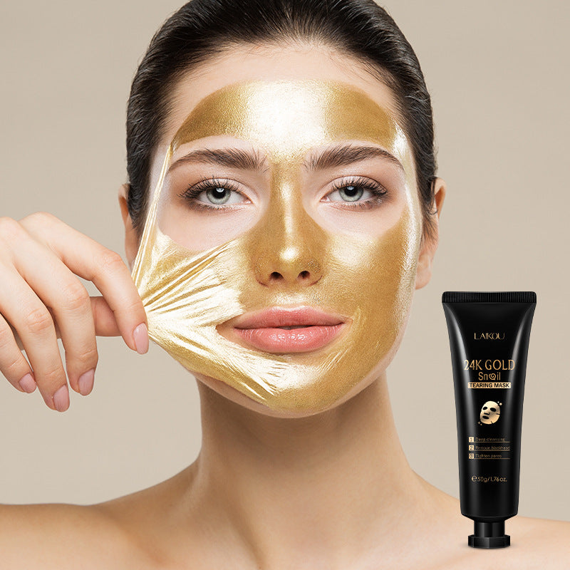 Mascarilla peel-off de caracol con lámina de oro, hidratante.