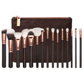 Set de 15 brochas de maquillaje con estuche.