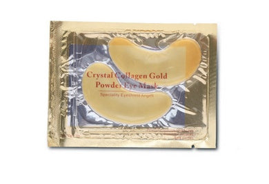 Mascarilla de colágeno con cristal dorado para ojos.