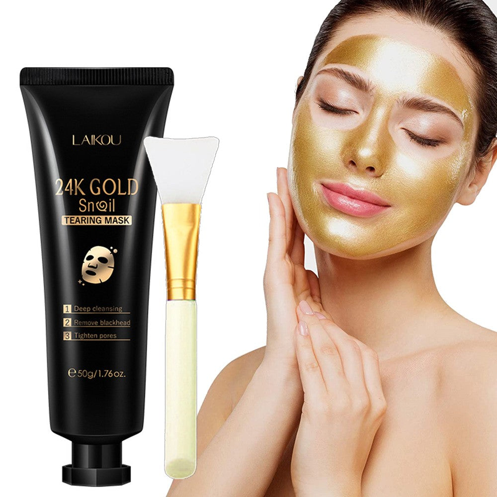 Mascarilla peel-off de caracol con lámina de oro, hidratante.
