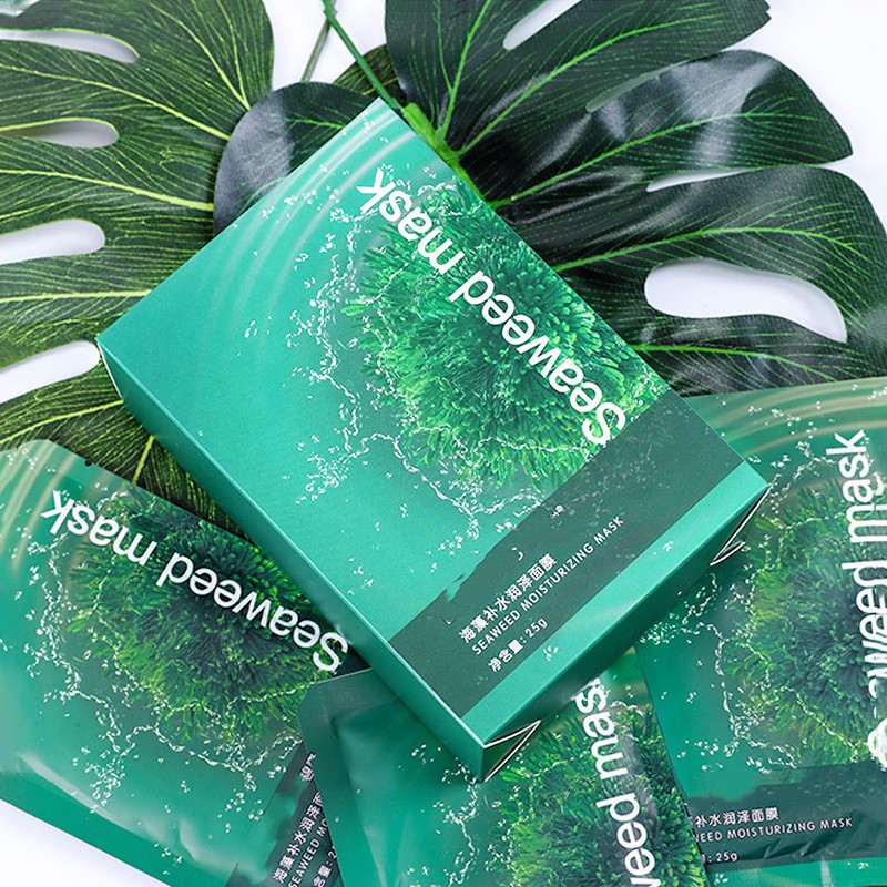 Mascarilla facial hidratante de algas, producto para el cuidado de la piel.
