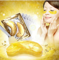 Mascarilla de colágeno con cristal dorado para ojos.