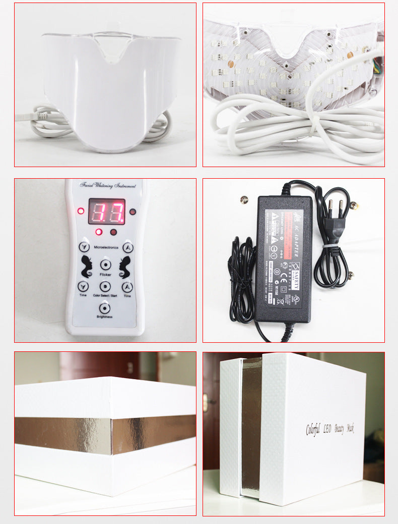 Instrumento de belleza con máscara de luz LED de 7 colores.