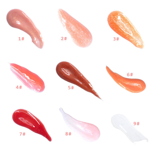 Brillo de labios húmedo con efecto volumen de cereza.