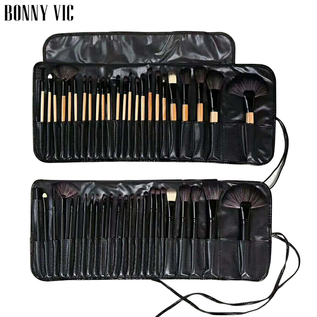 Brochas de maquillaje de 24 puntas.
Set de 24 pinceles en un solo cepillo.