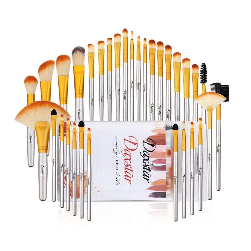 Juego de brochas de maquillaje, set completo de brochas suaves para base.