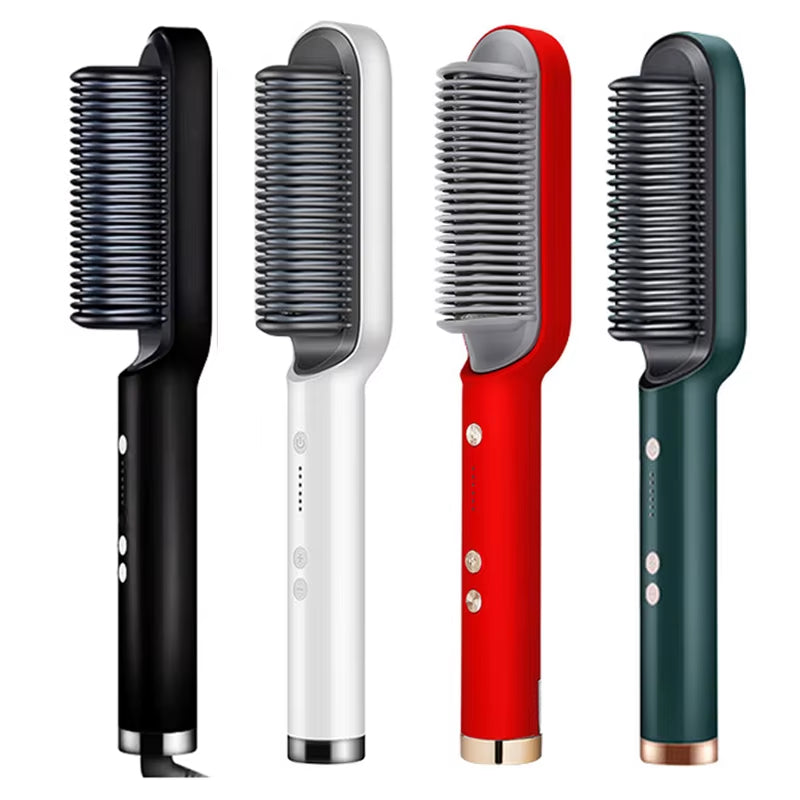 New Dual-Purpose Heated Straightening and Curling Comb with Negative Ions That Won’T Damage Your Hair Hair Straightenercomb