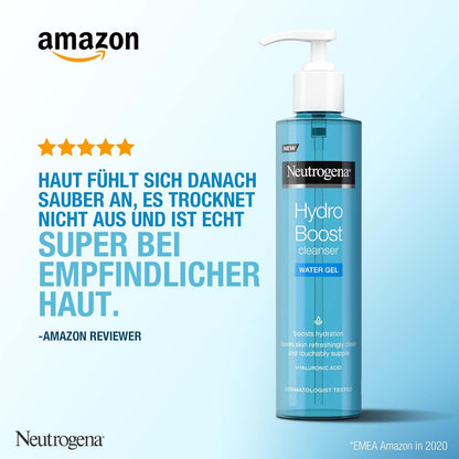 Neutrogena Hydro Boost Aqua Gel Limpiador Facial Suave Con Ácido Hialurónico Y Glicerina Para Todos Los Tipos De Piel, 200 Ml