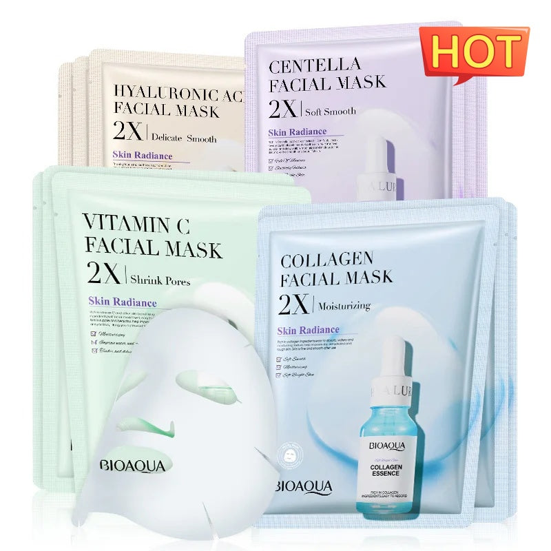 Mascarilla facial de colágeno hidratante y reafirmante.