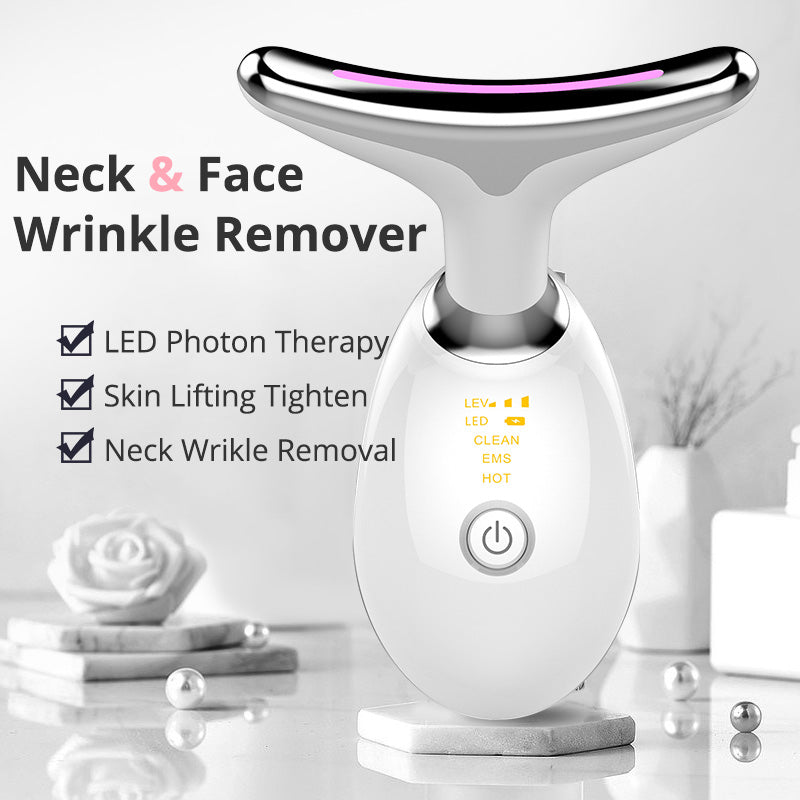 Masajeador Térmico EMS para Cuello – Reafirmante y Lifting – Eliminador de Arrugas con Microcorriente Eléctrica