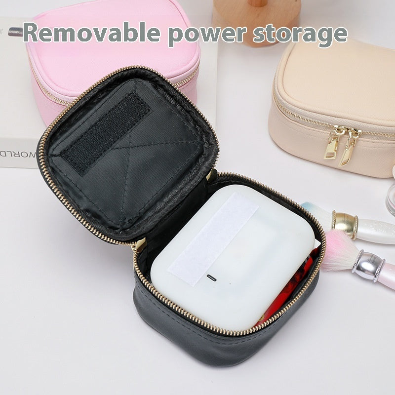 Bolsa de cosméticos portátil con luz LED.