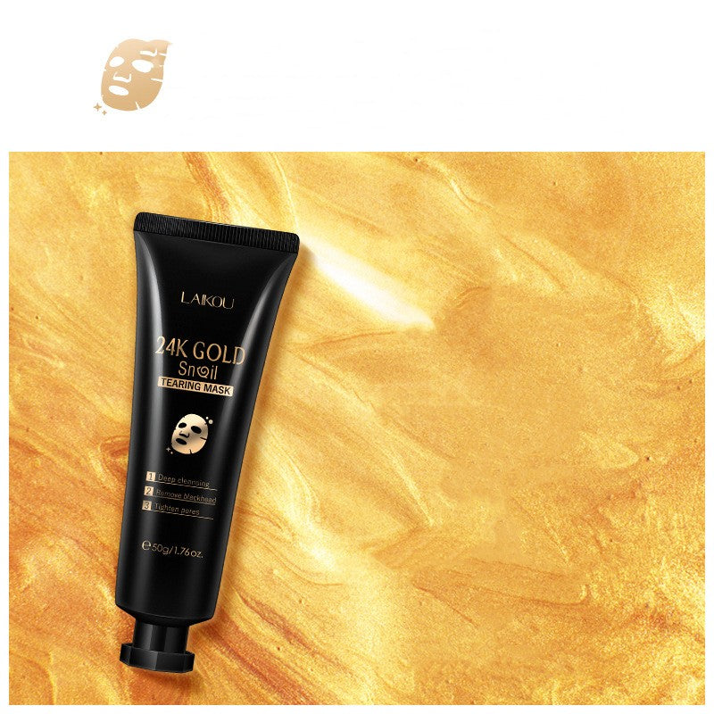 Mascarilla peel-off de caracol con lámina de oro, hidratante.