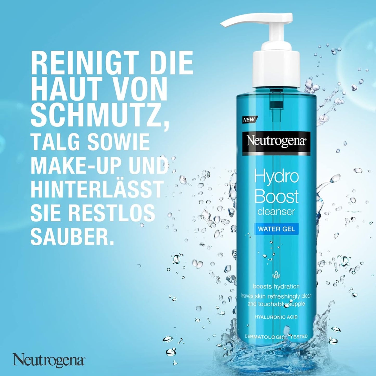 Neutrogena Hydro Boost Aqua Gel Limpiador Facial Suave Con Ácido Hialurónico Y Glicerina Para Todos Los Tipos De Piel, 200 Ml