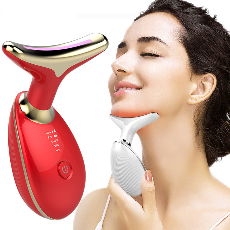 Masajeador Térmico EMS para Cuello – Reafirmante y Lifting – Eliminador de Arrugas con Microcorriente Eléctrica